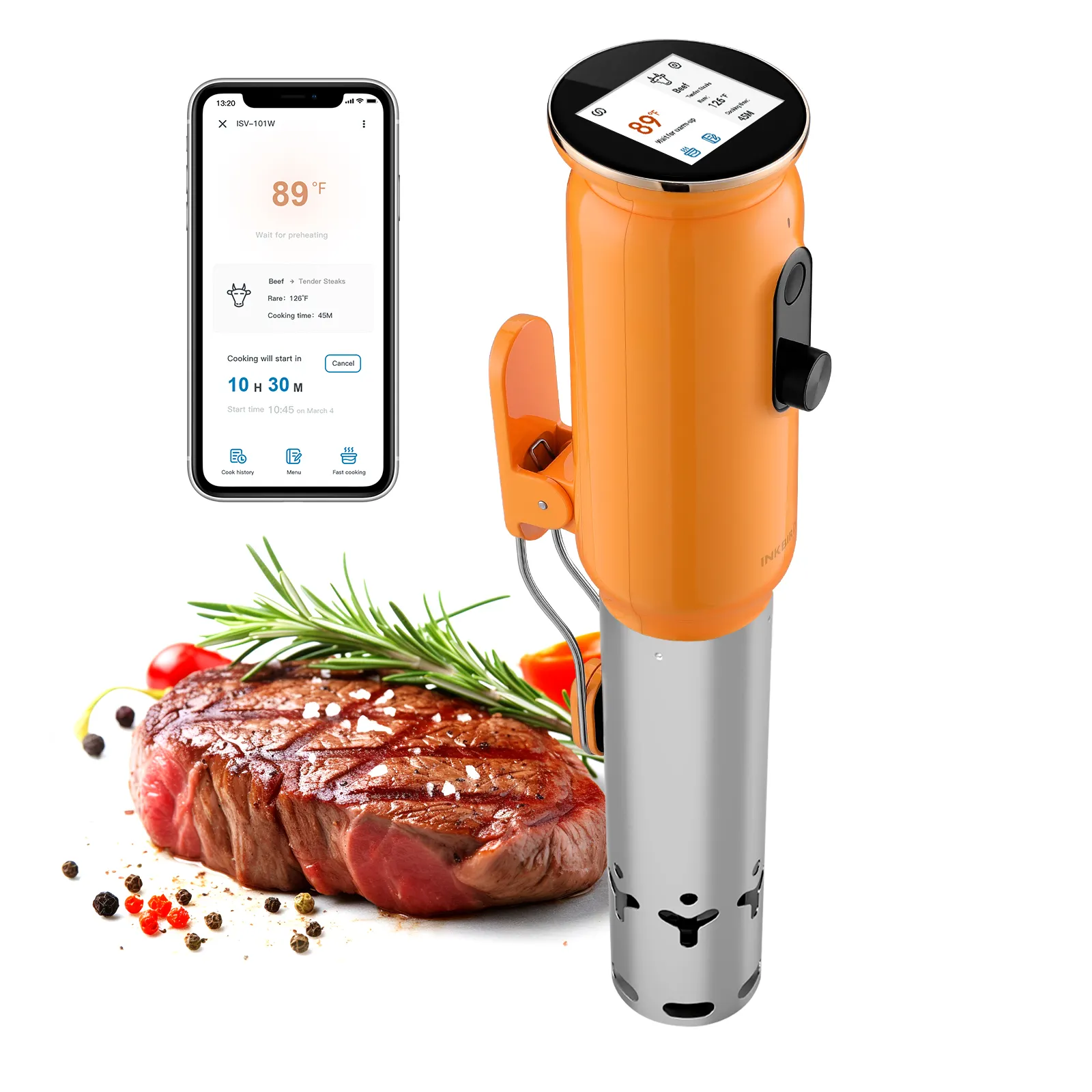 ISV-101W Sous Vide 1000W พร้อมแผงควบคุมหน้าจอสี