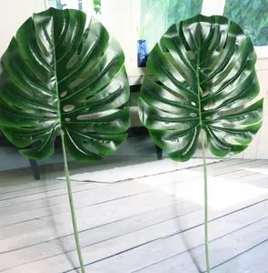 大真正的触摸乳胶人造植物 Monstera 叶装饰