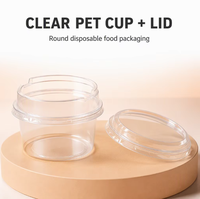Gobelets en Plastique PET Transparent Jetables 150ml 250ml pour Aliments Boîtes à Gâteaux Yaourt Glaces Gelées Puddings Desserts avec Couvercles