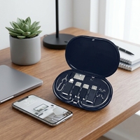 Kit adaptateur USB multifonction 6-en-1 avec boîte de rangement et kit de câbles de charge rapide, convertisseur USB C vers Type C/Micro