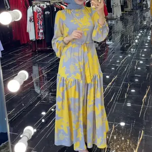 Индивидуальная Одежда большого размера, мусульманская женская одежда с цветочным дизайном, абайя, скромное платье-кафтан, Арабская Этническая одежда цзилбаб химар
