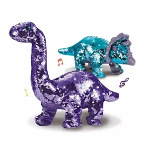 Nouveau design de jouet dinosaure en peluche à paillettes réversibles avec télécommande, fonctions parlantes, chantantes et de marche pour enfants, interactif - Product Image 5