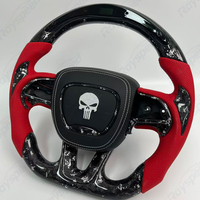 Volant de voiture personnalisé en fibre de carbone forgée rouge pour Dodge Charger Challenger Hellcat SRT RT 392 Durango, design de style racing
