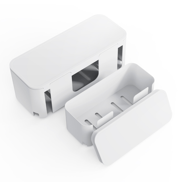 2 Pack Durable White PVC Electronic Cable Management Box Cord Organizer Power Strips Surge Protector Wire Management Extension