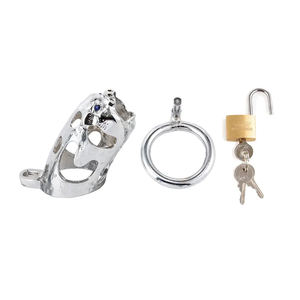 Cage de chasteté <span class=keywords><strong>cochon</strong></span> zodiaque chinois 3 taille anneau dispositif de chasteté masculine serrure à pénis jouets hommes en acier inoxydable jouet sexuel Juguetes Sexuales - Product Image 6