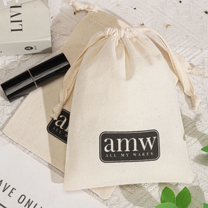 Organic Promotion Natural Muslin Drawstring Gift Packaging Candle Pouch Custom <b>Printed</b> Logo Shoe Hat Storage Cotton Dust Bags - Product Image 5