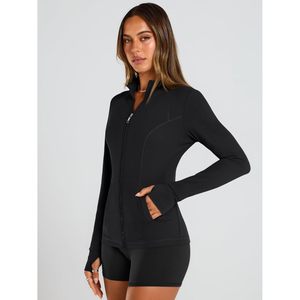 FOXA Women's Lightweight Zip Up <b>Jacket</b> Full Sleeve Knitted Breathable Fitted Gym <b>Workout</b> Coat With Pocket - Product Image 4
