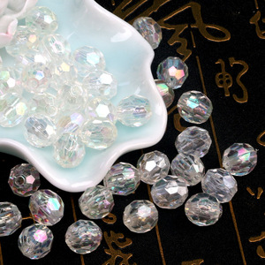 Perles rondes brillantes en acrylique transparent de couleur AB, 6-12 mm, pour la création de bijoux - Product Image 1