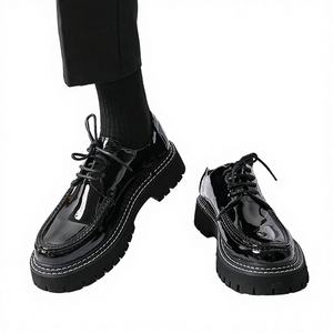 Mocasines Casuales de Cuero para Hombre, Cierre con Botón en la Puntera, Ligeros, para Oficina, Carrera, Negocios, Color Negro, Juveniles, Venta al Por Mayor - Product Image 3