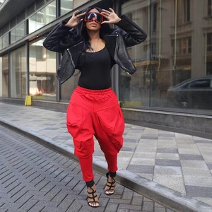 Pantalones Harem de Cintura Alta para Mujer, Estilo Casual, Pierna Ancha, Largos, de Verano, Marca ZHEZHE - Product Image 1