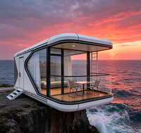 Maison conteneur capsule spatiale moderne en structure acier, étanche, pour camping et complexe hôtelier, vente en gros directe usine