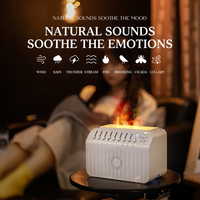 Diffuseur humidificateur Flamme Blanche avec haut-parleur Bluetooth, son omnidirectionnel à 360°, machine à arômes sans fil