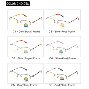 Gafas de miopía con montura metálica de medio aro para mujer Grey Jack, antiluz azul, puente medio, modelo 5130 - Product Image 4