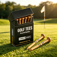 Tee de Golf de Fibra de Carbono Personalizado, de Bambú y Goma, para Hombre, Color Rosa, de Plástico, 60 mm, Bajo MOQ, con Logotipo Personalizable
