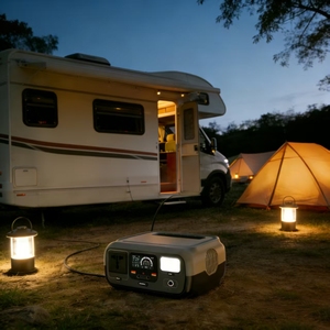 300Wポータブル電源 256Wh <span class=keywords><strong>LiFePO4</strong></span>バッテリー ソーラー発電機 MPPT 車載対応 正弦波 LCDスクリーン アウトドア キャンプ 家庭用 - Product Image 4