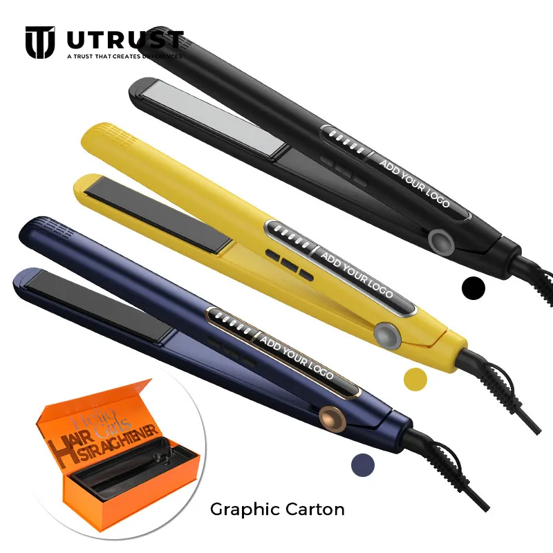 Wholesale Beauty Salon Tool Customized Color Hair Straightener Ceramic Coating Plate Flat Iron