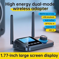 Émetteur-récepteur deux-en-un avec convertisseur fibre/coaxial pour carte TF, émetteur-récepteur avec écran LCD