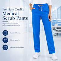 Pantalon de travail pour homme à taille élastiquée, multi-poches, coupe droite, en fibre de polyester antibactérienne, plusieurs couleurs unies, uniforme de personnel