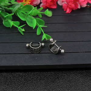 yunnique Tibetan Silver <b>Cuff</b> <b>Earrings</b> Spike Pattern Titanium Steel Ear Clips For Men Women Fashion Jewelry Geometric Design - Product Image 3