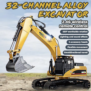 <span class=keywords><strong>HUINA</strong></span> 580 1580 1/14 Excavatrice RC Métallique Améliorée, Véhicule d'Ingénierie Électrique avec Grappin à Boules et Pince Rotative à 360°, Modèle <span class=keywords><strong>V4</strong></span> 2025 - Product Image 2
