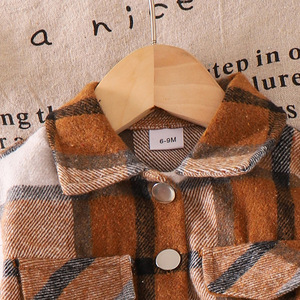 Vêtements pour filles en gros, <span class=keywords><strong>manteau</strong></span> à manches longues de couleur café, nouveau pour l'automne, assorti à un jean - Product Image 4