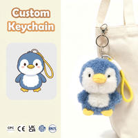 Mini Peluches Pingouins Personnalisées Anime, Porte-clés en Peluche, Fabricant de Jouets Doux, Conception Personnalisée, OEM ODM, Poupée en Peluche, Pendentif Porte-clés