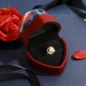 Wholesale High Quality Plastic Lover <b>Gift</b> <b>Box</b> Custom Size Velvet Lining Heart Necklace Jewelry <b>Box</b> Luxury Rose Buckle Closure - Product Image 2