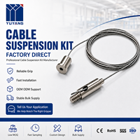 Kit de suspension de plafond réglable pour panneaux lumineux et enseignes, avec système de fixation par câble pour boîtes lumineuses LED