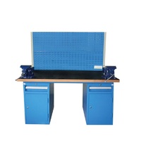 Table de travail en fer avec panneau perforé, armoire en acier inoxydable personnalisée OEM