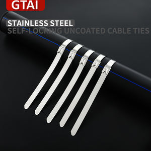 روابط كابلات من الفولاذ المقاوم للصدأ متوافقة مع معايير ROHS - 304 316 روابط كابلات معدنية غير مطلية بقفل كروي GTAI عرض 0.18 بوصة 100 قطعة/كيس - Product Image 4