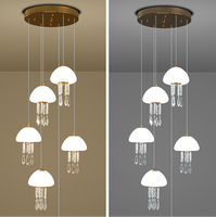Lampes créatives en forme de méduse pour loft, lustre en cristal pour appartement, lustre long, lustre pour escalier, luminaire suspendu pour villa
