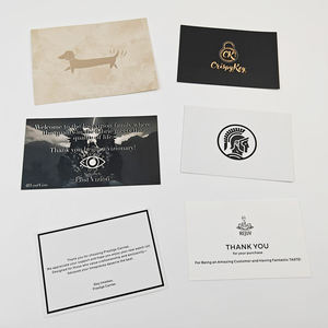 Custom Luxury Business Card Thank You Cards Small Business Printable White Black Paper Logo Matt Lamination Printing Handling - Product Image 1