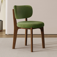 Chaise de salle à manger en bois de caoutchouc de luxe solide et léger Design moderne simple avec sac souple Retour Mobilier de salle à manger confortable pour la maison