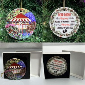 Ornement <span class=keywords><strong>de</strong></span> Noël en céramique imprimé sur mesure, impression par sublimation UV, <span class=keywords><strong>image</strong></span> personnalisée pour cadeau <span class=keywords><strong>de</strong></span> Noël, décoration <span class=keywords><strong>de</strong></span> Noël - Product Image 5