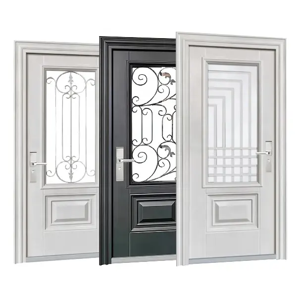 ประตูกระจกสำหรับประตูทางเข้าประตูนิรภัยดีไซน์เรียบง่าย2023ขายส่งใช้ในบ้าน