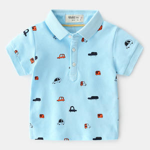 New Product Bulk Buy From China Children Print <b>Cartoon</b> Car Polo 100 Cotton Short Sleeve T-shirt - Product Image 1