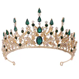 Bride Crown Baroque New Retro Court Style Black Crown Wedding Hair Accessories Birthday Queen Black Tiara