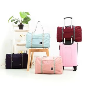 Bolsa de viaje de nailon impermeable al por mayor bolsa de lona plegable para almacenamiento de equipaje con logotipo personalizado - Product Image 6