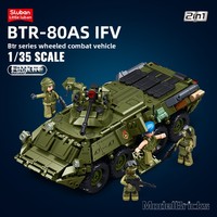 Wan Ge 1:35 Model Building Blocks Mainan Edukatif Kreatif Tank Bazooka Terbaru yang Kompatibel untuk Anak-anak dari Plastik.
