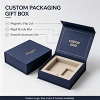 Boîte d'emballage magnétique rigide écologique avec logo personnalisé et insert intérieur floqué pour boîtes cadeaux à fermeture magnétique