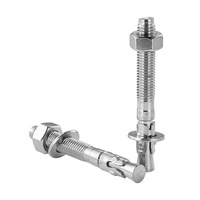 Анкерный болт с плоской шестигранной головкой из нержавеющей стали SS316/SS304, M10, с гладкой поверхностью, антикоррозийный, для навесных фасадов
