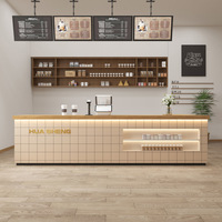 Comptoir de bar moderne en bois massif pour café, salon de thé, caissier, boulangerie, pâtisserie et desserts, réception d'hôtel