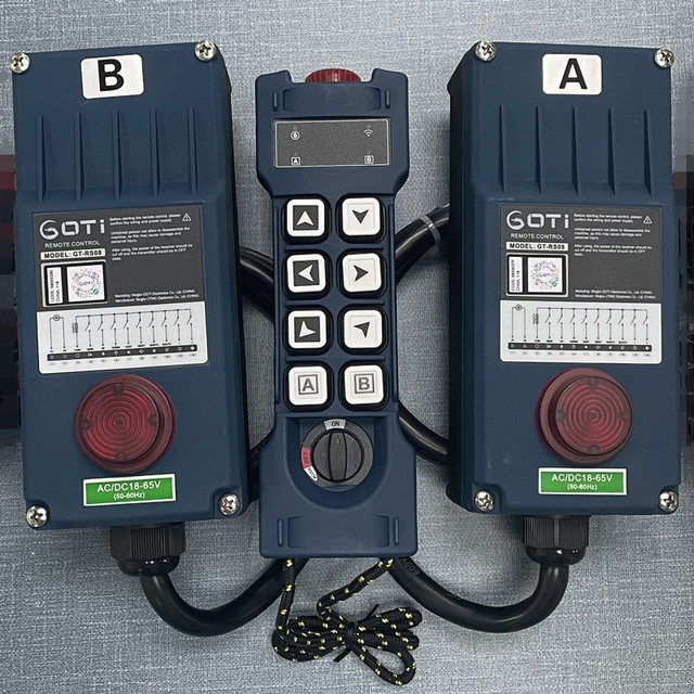 GT-RS08 (1TX+2RX) Industrial Radio Wireless Crane Hoist Remote Control Switch 8 Channel One Control, Two Receivers