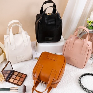 Trousse de maquillage personnalisée trousse de toilette portable en cuir PU imperméable trousse de maquillage de voyage brosse multifonctionnelle sac cosmétique pour les femmes - Product Image 1