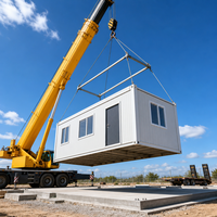 Maison conteneur moderne de 20 pieds, préfabriquée, modulaire, démontable, avec porte en verre