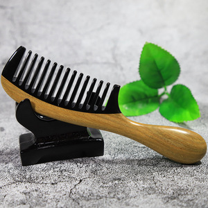 Sandalwood Massage <b>Comb</b> <b>Wide</b> Tooth Large Handle Home Use Wooden Hair Care Tool - Product Image 1