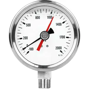 4 인치 충격 방지 액체 충전 산업용 Tattle-Tale 표시기 포인터 압력 게이지 (빨간색 바늘 포함)
