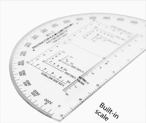 DF MP-1 Rapporteur de cartographie semi-circulaire de 6 pouces en plastique rigide professionnel MILS pour la lecture de cartes, vente en gros - Product Image 1