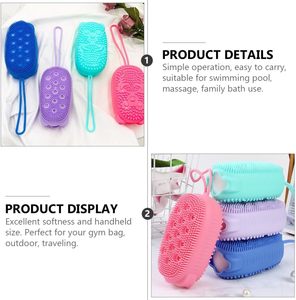 New Ideas Bear Body Brushes Bath <b>Sponge</b> Dry Exfoliating Silicone Scrubber for <b>Shower</b> - Product Image 4