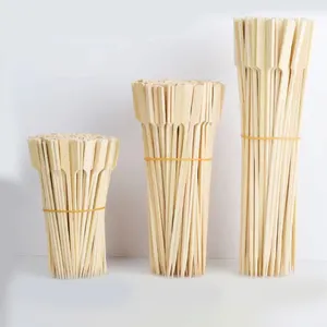 Eco Friendly BBQ Bamboo Sticks Round Bamboo Skewers